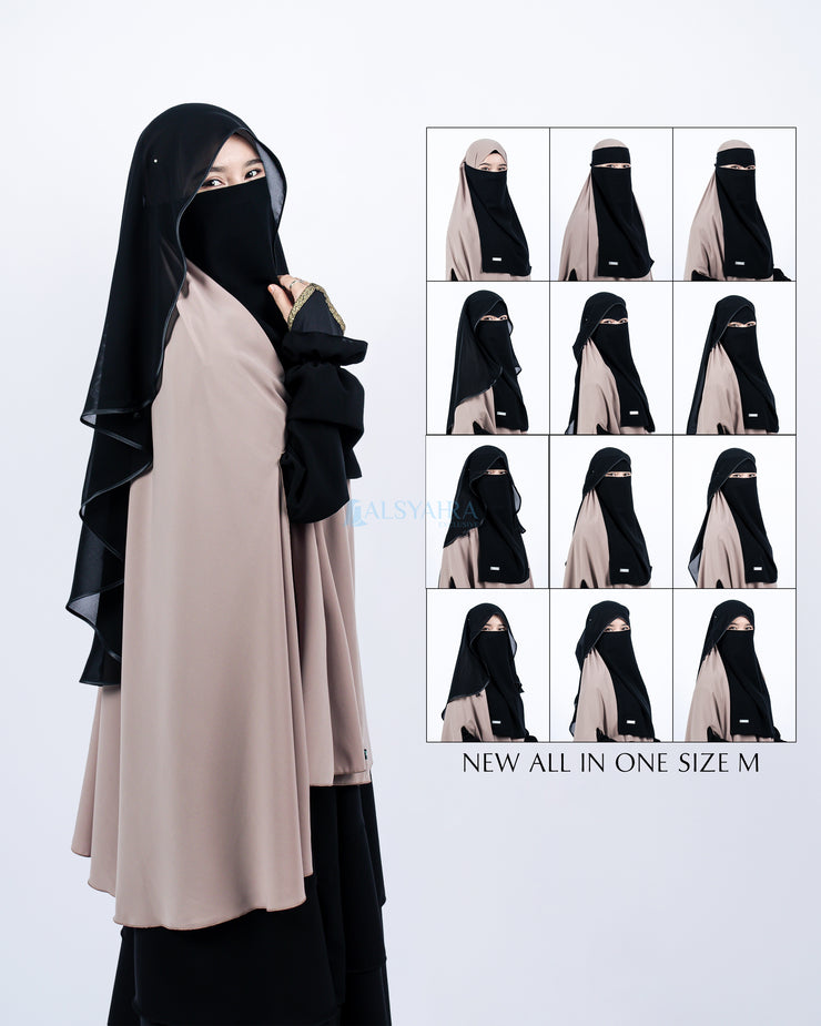 Bundling Niqab New All In One Size M 12 Style Chiffon Silk Jetblack Alsyahra Exclusive