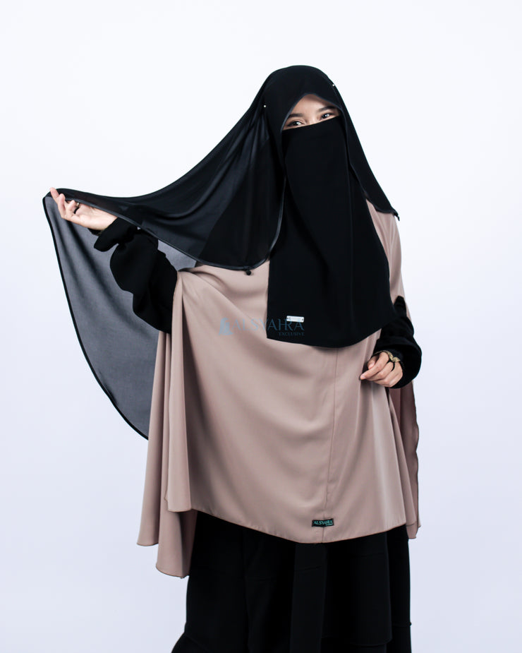 Bundling Niqab New All In One Size M 12 Style Chiffon Silk Jetblack Alsyahra Exclusive