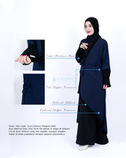 Long Outer Syari Cardigan Alia 2 Material Size M by Alsyahra Exclusive