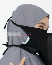 Mask Cadar Tali Himayah Sifon Jetblack Alsyahra Exclusive