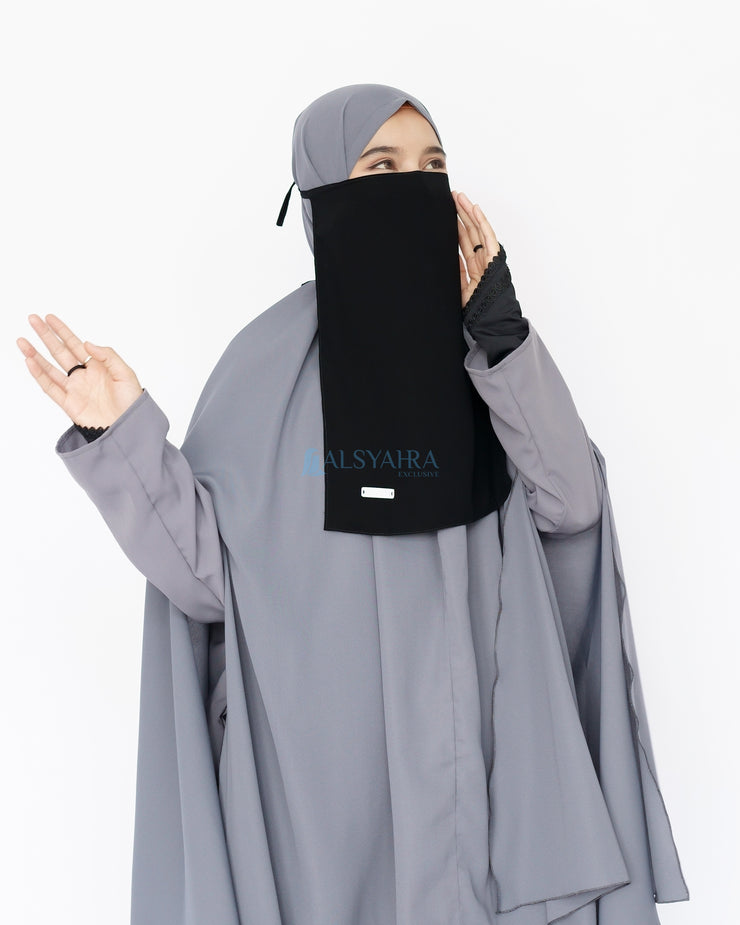 Mask Cadar Tali Himayah Sifon Jetblack Alsyahra Exclusive