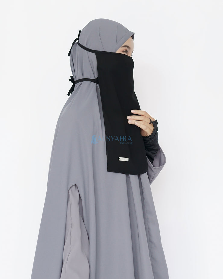 Mask Cadar Tali Himayah Sifon Jetblack Alsyahra Exclusive