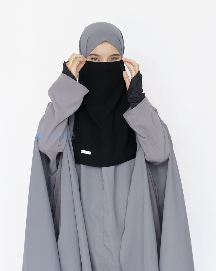 Mask Cadar Tali Himayah Sifon Jetblack Alsyahra Exclusive