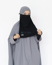 Mask Cadar Tali Himayah Sifon Jetblack Alsyahra Exclusive