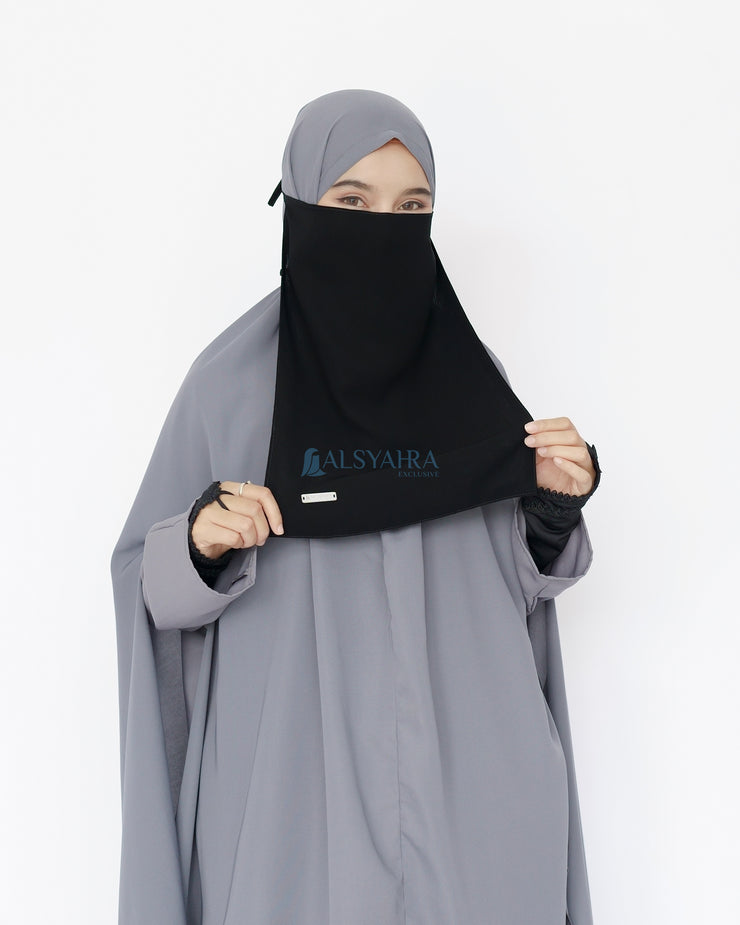 Mask Cadar Tali Himayah Sifon Jetblack Alsyahra Exclusive