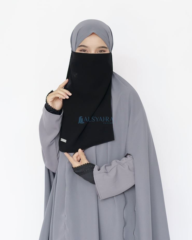 Mask Cadar Tali Himayah Sifon Jetblack Alsyahra Exclusive