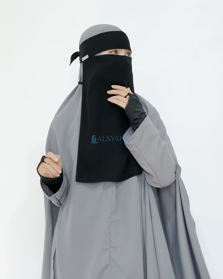 Mask Niqab Bandana Himayah Sifon Jetblack Alsyahra Exclusive