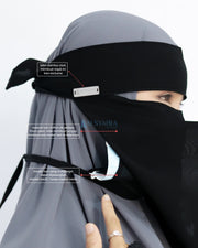 Mask Niqab Bandana Himayah Sifon Jetblack Alsyahra Exclusive