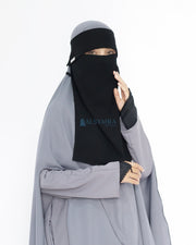 Mask Niqab Poni Himayah Sifon Jetblack Alsyahra Exclusive