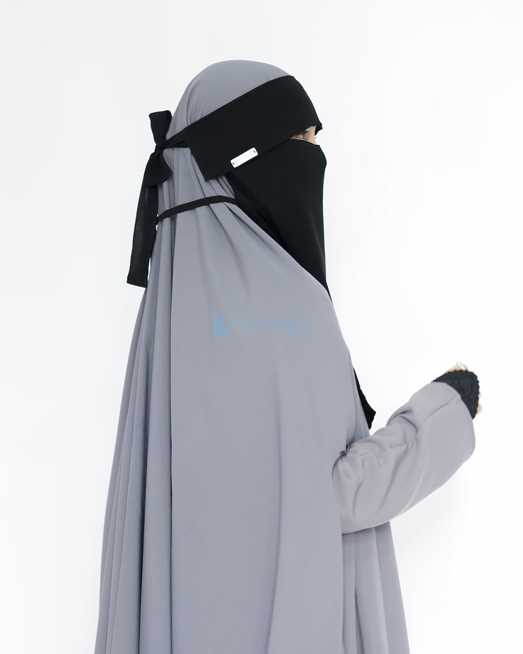 Mask Niqab Poni Himayah Sifon Jetblack Alsyahra Exclusive