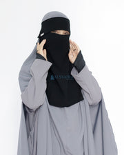 Mask Niqab Poni Himayah Sifon Jetblack Alsyahra Exclusive
