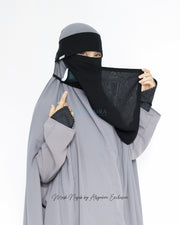 Mask Niqab Poni Himayah Sifon Jetblack Alsyahra Exclusive