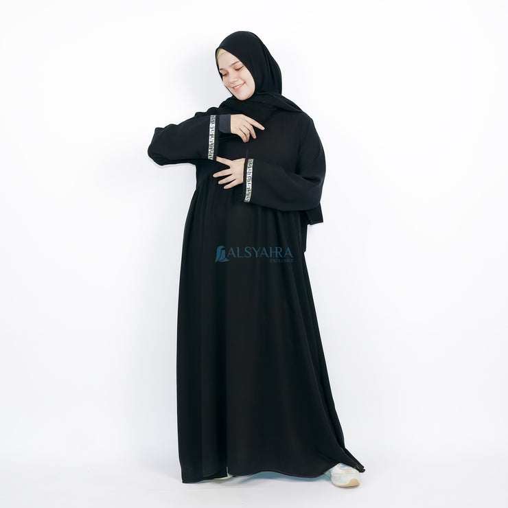 Abaya Gamis Syari Islambul Silver Jetblack Alsyahra Exclusive