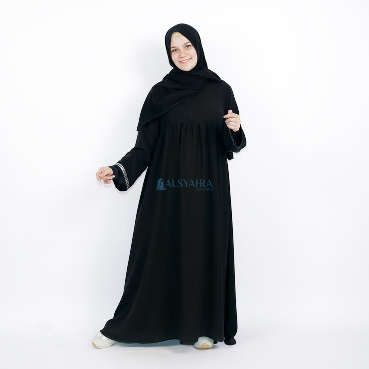 Abaya Gamis Syari Islambul Silver Jetblack Alsyahra Exclusive