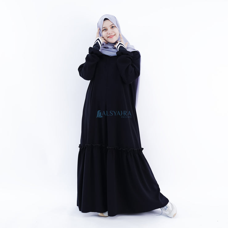 Abaya Gamis Syari Jamila Jetblack Alsyahra Exclusive