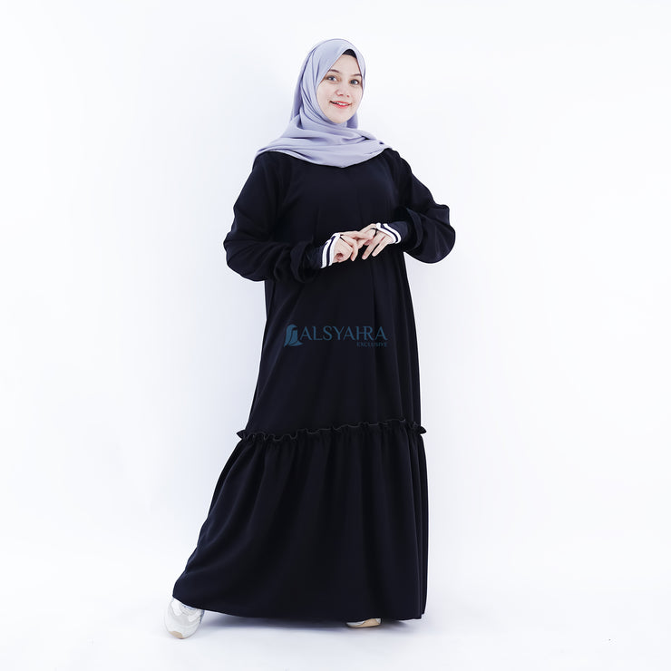 Abaya Gamis Syari Jamila Jetblack Alsyahra Exclusive