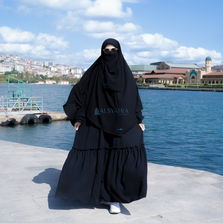 Abaya Gamis Syari Jamila Jetblack Alsyahra Exclusive