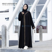 Abaya Gamis Syari Khadijah Jetblack Alsyahra Exclusive