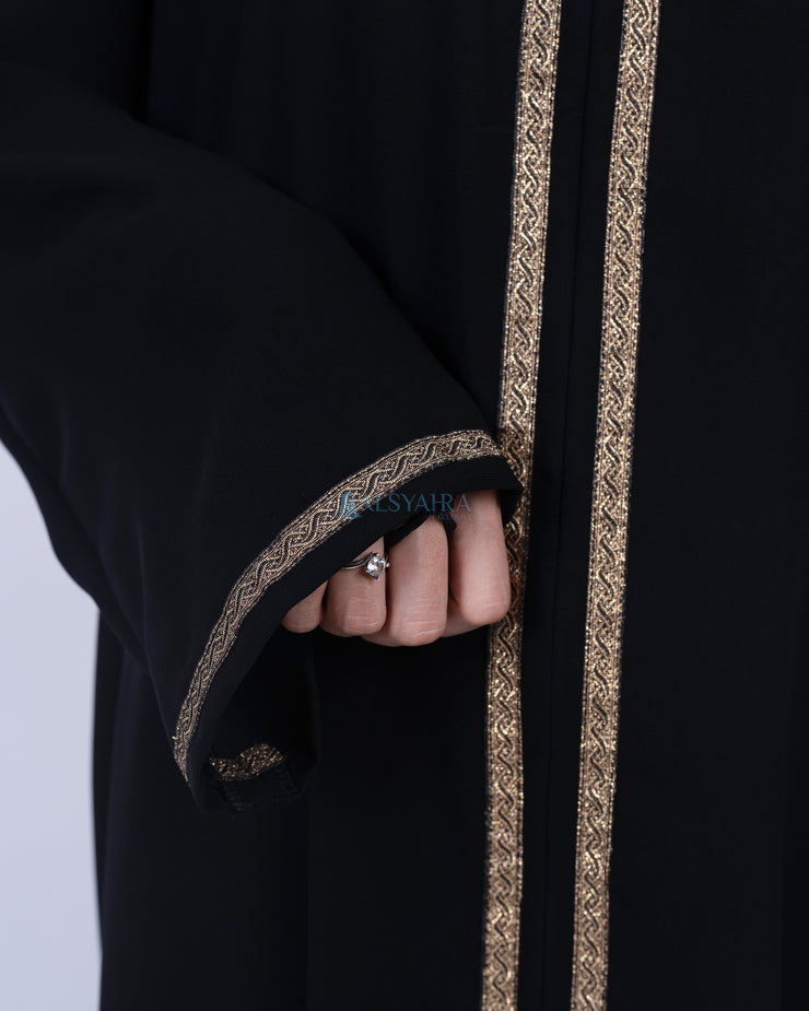 Abaya Gamis Syari Khadijah Jetblack Alsyahra Exclusive