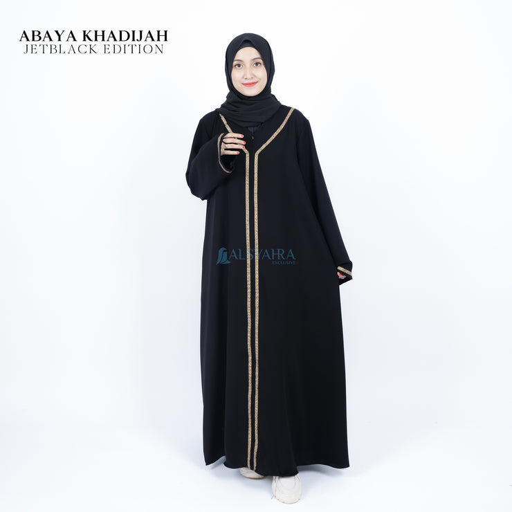 Abaya Gamis Syari Khadijah Jetblack Alsyahra Exclusive