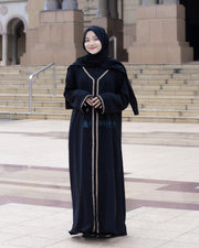 Abaya Gamis Syari Khadijah Jetblack Alsyahra Exclusive