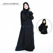 Abaya Gamis Syari Syarifa 2 Material Jetblack Alsyahra Exclusive