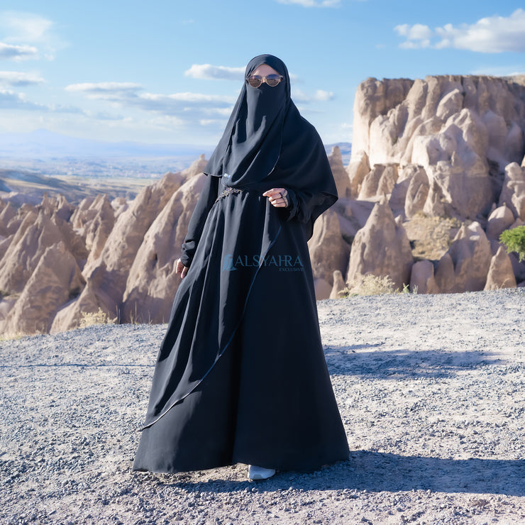 Abaya Gamis Syari Syarifa 2 Material Jetblack Alsyahra Exclusive