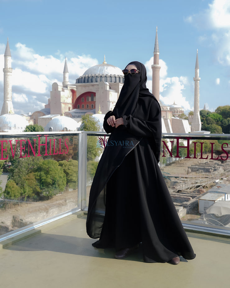 Abaya Gamis Syari Syarifa 2 Material Jetblack Alsyahra Exclusive