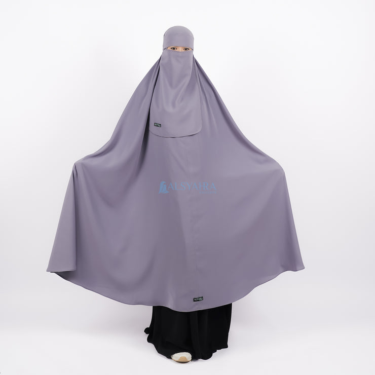 Set Khimar Syari Haramain Niqab Bandana Non Pet Luxury Wolfis Alsyahra Exclusive