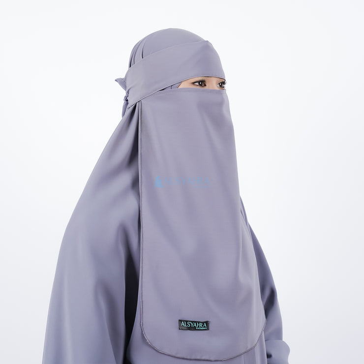 Set Khimar Syari Haramain Niqab Bandana Non Pet Luxury Wolfis Alsyahra Exclusive