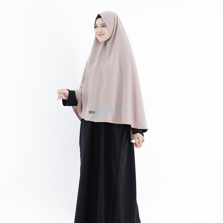 Set Khimar Non Pad Syari Size L Niqab Bandana Luxury Wolfis Alsyahra Exclusive