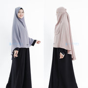 Set Khimar Non Pad Syari Size L Niqab Bandana Luxury Wolfis Alsyahra Exclusive