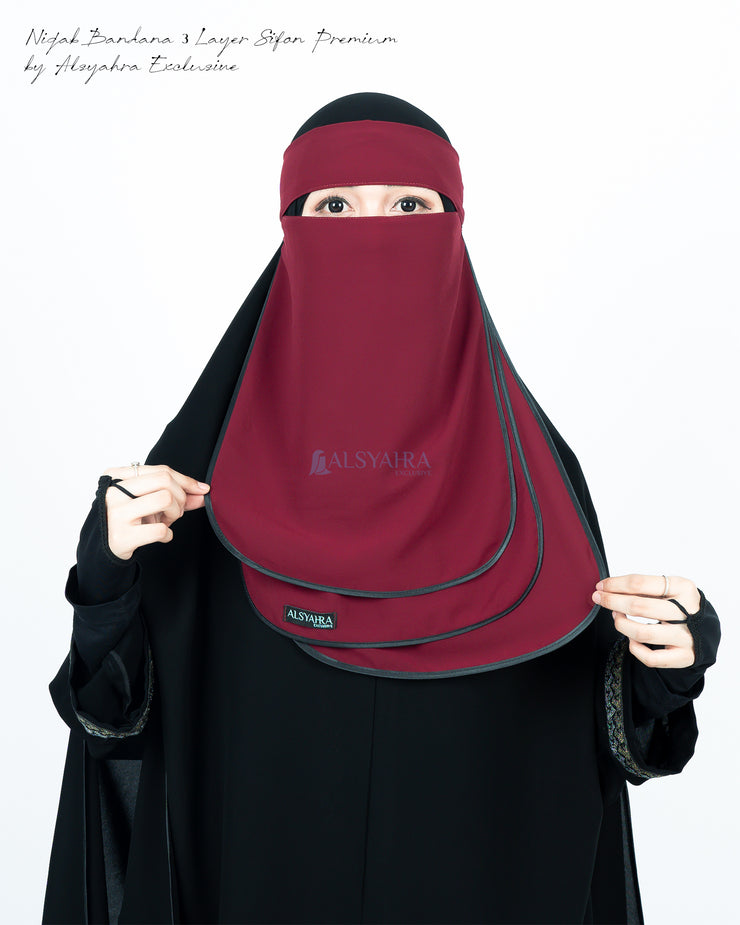 Niqab Bandana Ikhfa 3 layer Sifon Premium Alsyahra Exclusive
