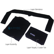 Bundling Niqab New All In One Hijrah Size L 12 Style Chiffon Silk Jetblack Alsyahra Exclusive