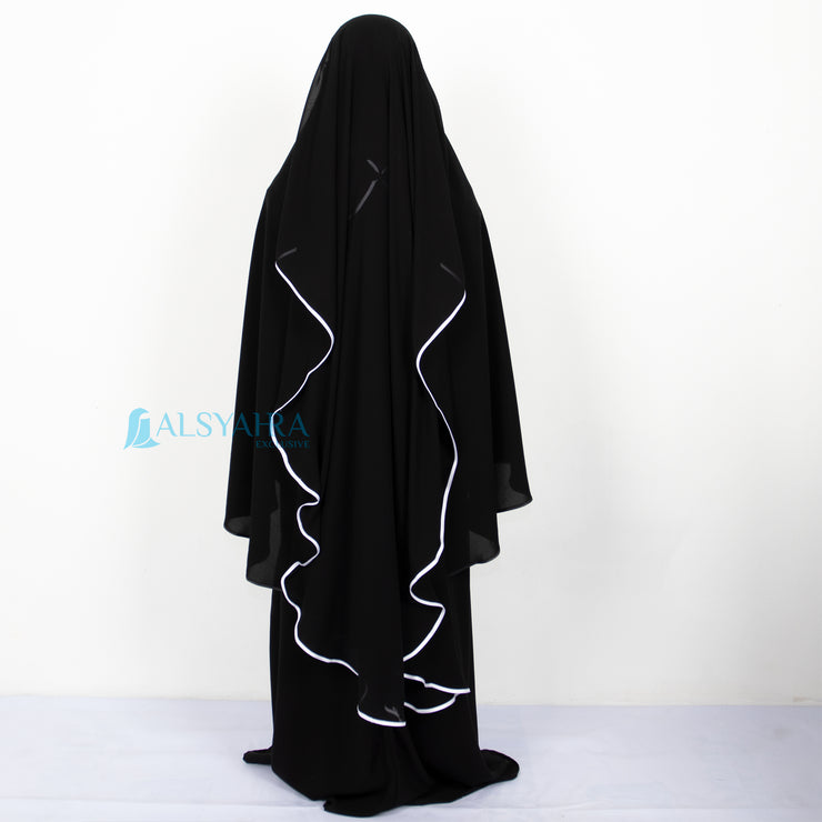Bundling Niqab New All In One Hijrah Size L 12 Style Chiffon Silk Jetblack Alsyahra Exclusive