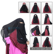 Bundling Niqab New All In One Hijrah Size M 12 Style Chiffon Silk Jetblack Alsyahra Exclusive
