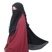 Bundling Niqab New All In One Hijrah Size M 12 Style Chiffon Silk Jetblack Alsyahra Exclusive