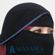 Bundling Niqab New All In One Hijrah Size L 12 Style Chiffon Silk Jetblack Alsyahra Exclusive