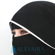 Bundling Niqab New All In One Hijrah Size M 12 Style Chiffon Silk Jetblack Alsyahra Exclusive