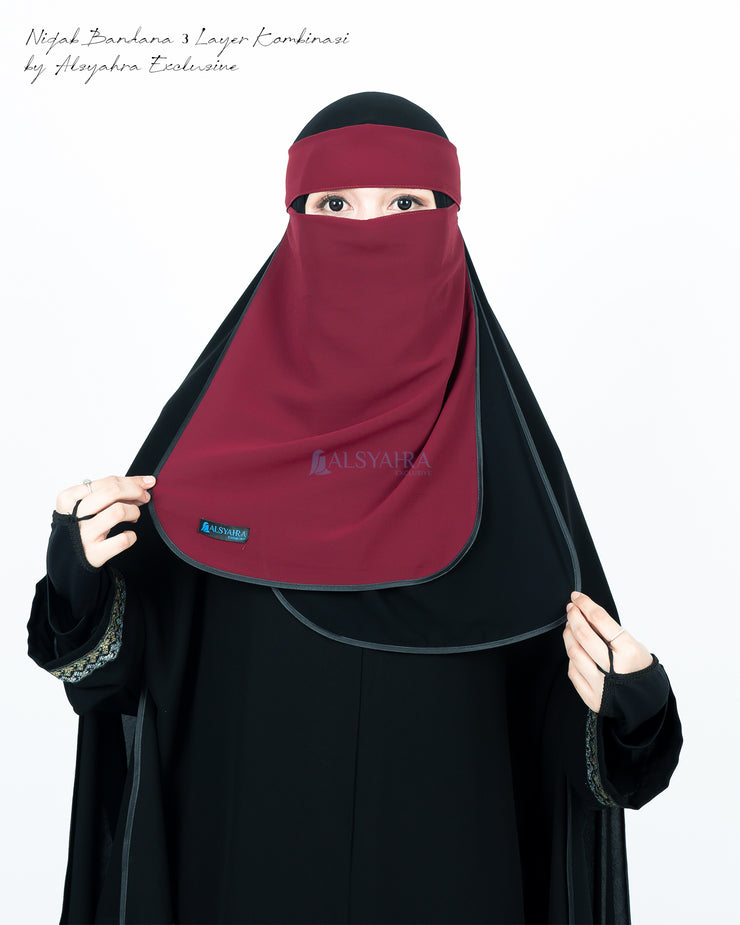 Niqab Bandana Ikhfa 2 layer Kombinasi Alsyahra Exclusive