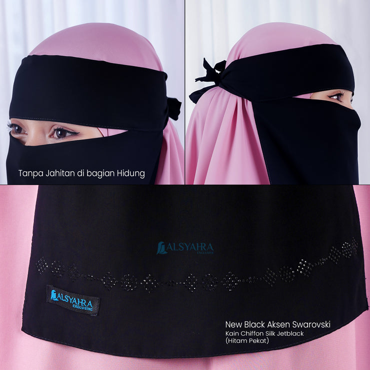 Niqab Bandana Anatolia Sifon Silk Jetblack Alsyahra Exclusive