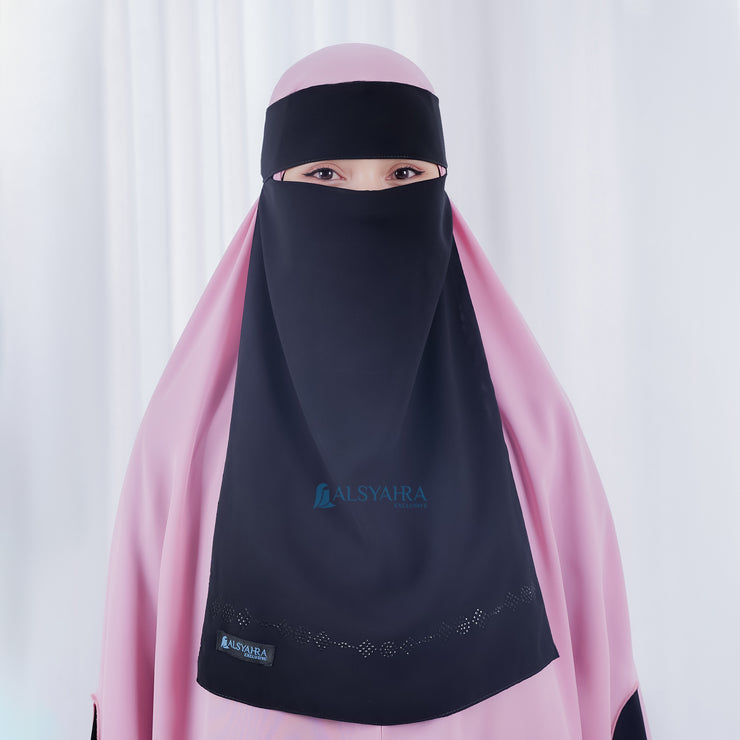 Niqab Bandana Anatolia Sifon Silk Jetblack Alsyahra Exclusive