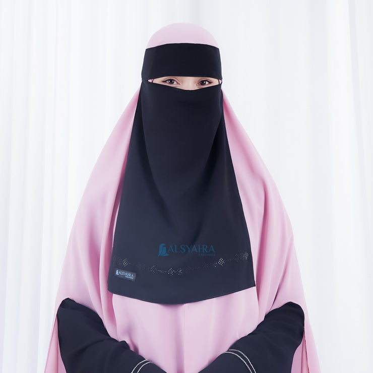 Niqab Bandana Anatolia Sifon Silk Jetblack Alsyahra Exclusive