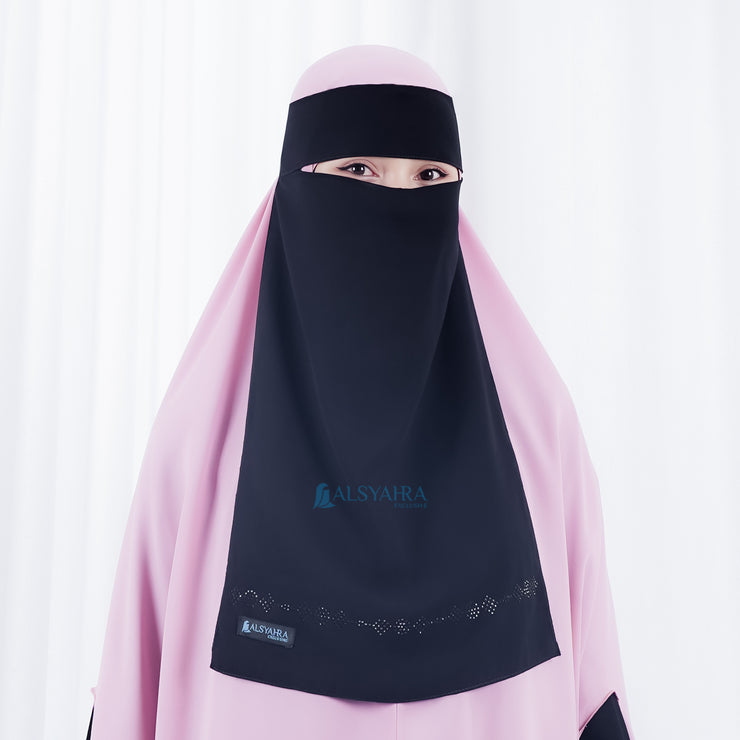 Niqab Bandana Anatolia Sifon Silk Jetblack Alsyahra Exclusive