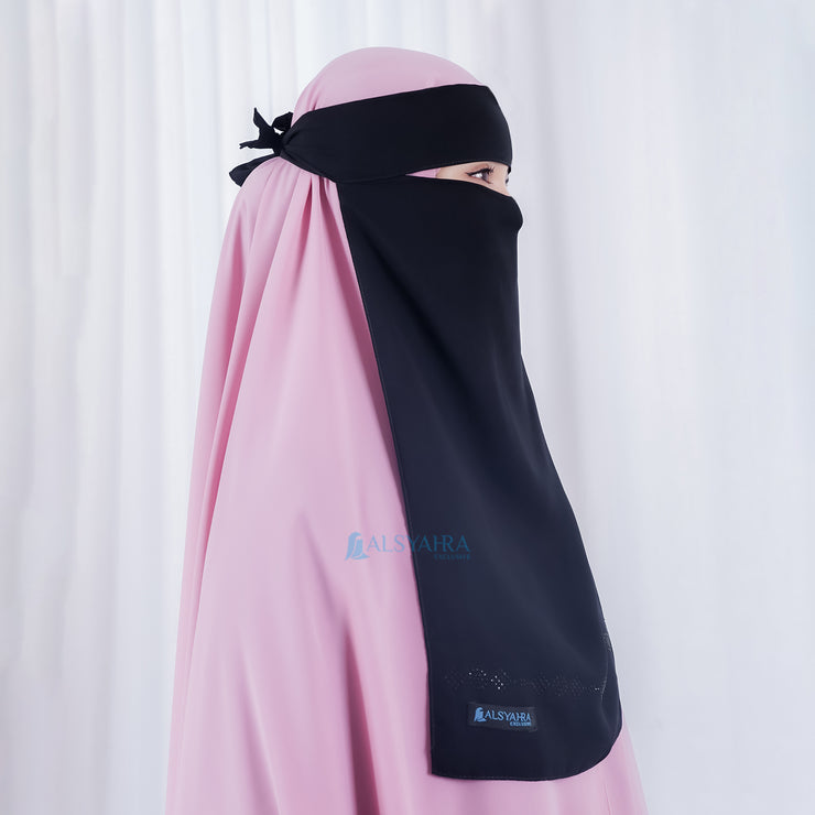 Niqab Bandana Anatolia Sifon Silk Jetblack Alsyahra Exclusive