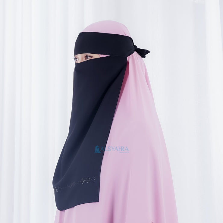 Niqab Bandana Anatolia Sifon Silk Jetblack Alsyahra Exclusive