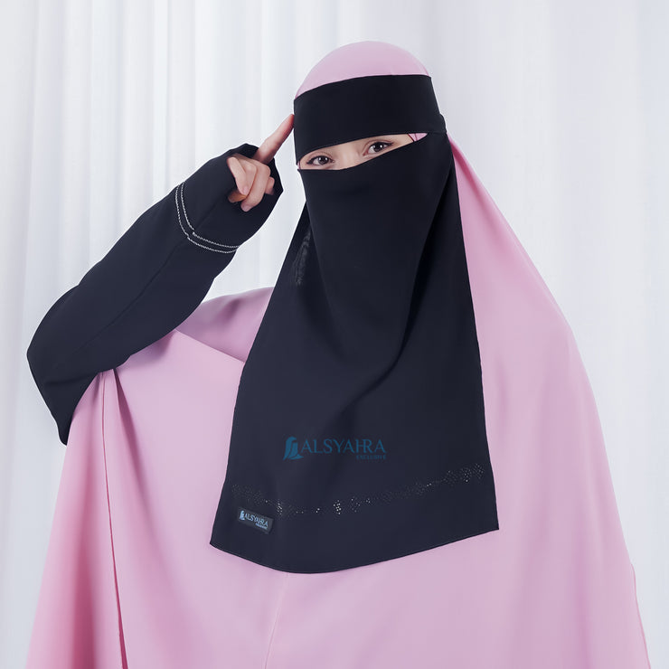 Niqab Bandana Anatolia Sifon Silk Jetblack Alsyahra Exclusive