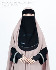 Niqab Bandana Ikhfa 2 layer Sifon Silk Jetblack Alsyahra Exclusive