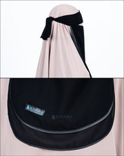 Niqab Bandana Ikhfa 2 layer Sifon Silk Jetblack Alsyahra Exclusive