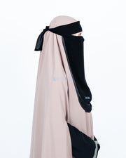 Niqab Bandana Ikhfa 2 layer Sifon Silk Jetblack Alsyahra Exclusive